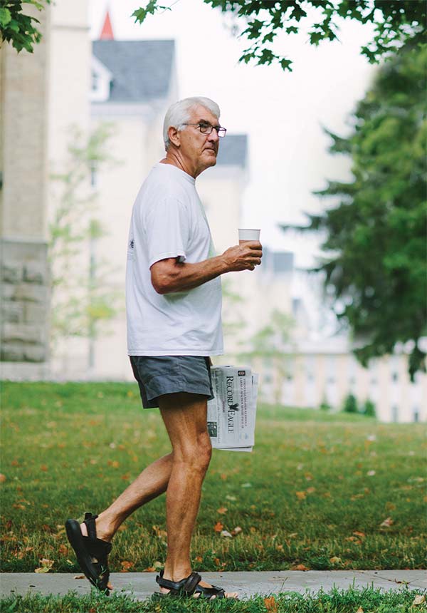 An older gentleman walking the Commons at Cordia TC