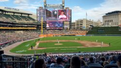 A Detroit Tiger baseball game in Detroit, Michigan.