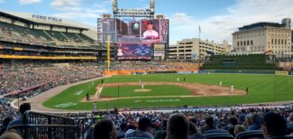 A Detroit Tiger baseball game in Detroit, Michigan.