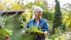 senior woman gardening